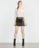 PATCHWORK LEATHER MINI SKIRT