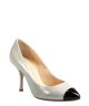 Patent Leather Pointed Cap Toe Kitten Heel Pumps