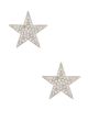 Pave Crystal Star Clip-On Earrings