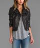 Peplum Vegan Leather Jacket