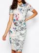 PETITE Floral T-Shirt Scuba Bodycon Midi Dres