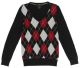 Pima Cotton Argyle V-Neck Sweater