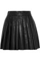 Pleated leather mini skirt