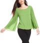 Pleat-Sleeve Blouson Top 