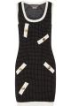 Polka-dot stretch-knit mini dress