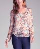 Print Button Up Blouse