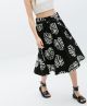 PRINTED MIDI FLARE SKIRT