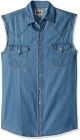 Ely Cattleman - Sleeveless Bleached Denim Shirt