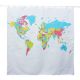 ERCZYO - Waterproof Polyester Shower Curtain, World Map Pattern, 180x180cm