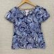 Peaches - Blue Paisley Scrub Top