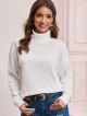 SHEIN - White Funnel Neck Sweater