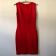 St. John - Red Santana Knit Sheath Sleeveless Dress