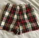 Topshop - White Red Tartan Check Asymmetrical Skort Skirt