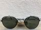 80s/90s Vintage Sunglasses, Black Silver Gunmetal, Small Oval Metal Frames