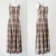 90s Vintage Designer Plaid Maxi Dress