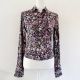 Funky Print Silk Button-Down Top