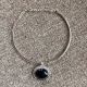 Silver and Black Stone Necklace