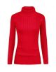 v28 - Stretchable Turtleneck Knit Long Sleeve Slim Fit Sweater, Red