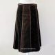 vin­tage - Brown Velvet Paneled Midi Skirt