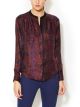 Python Silk Henley Blouse