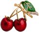  Red Cherrys Enamel Brooch
