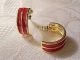 Red Half Hoop Earrings