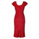 Red Silk Sequined Mid-Length Sheath