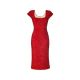 Red Silk Sequined Mid-Length Sheath