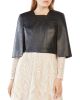 Richie Cropped Faux Leather Cape