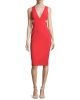 Riki Cutout Ponte Sheath Dress, Light Red