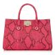 Riley Neon Raspberry Fluorescent Python Tote Bag