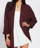 Rolled-Sleeve Open Cardigan