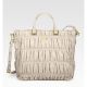Ruched Nappa Leather Tote Bag