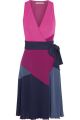 Sady color-block jersey-crepe wrap dress