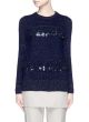 Sequin loop fringe wool-angora sweater