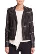 Shibori-Print Leather Moto Jacket