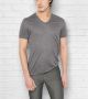 Short Sleeve Linen V-Neck in Pewter