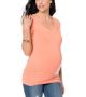 Short Sleeve V-neck Side Ruched Maternity T Shirt