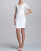 Short-Sleeve Dress with Lace Overlay