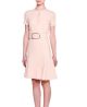 Short-Sleeve Keyhole Belted Dress, Rose