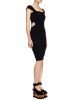 Side Cutout Cap-Sleeve Sheath Dress, Black