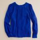 Silk Pintuck Blouse in Cobalt