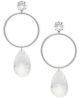 Silver-Tone Cubic Zirconia Drop Earrings