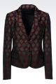 SINGLE-BREASTED JACKET IN GEOMETRIC DESIGN JACQUARD