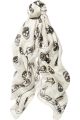 Skull Print Chiffon Scarf