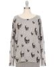 Skull Print Pullover Sweater