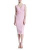 Sleeveless Crepe Crisscross Sheath Dress, Pastel Pink