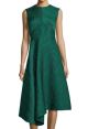 Sleeveless Herringbone Cocktail Dress, Jade