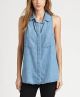 Sleeveless Split-Back Shirt