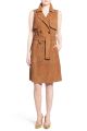 Sleeveless Suede Trench Dress